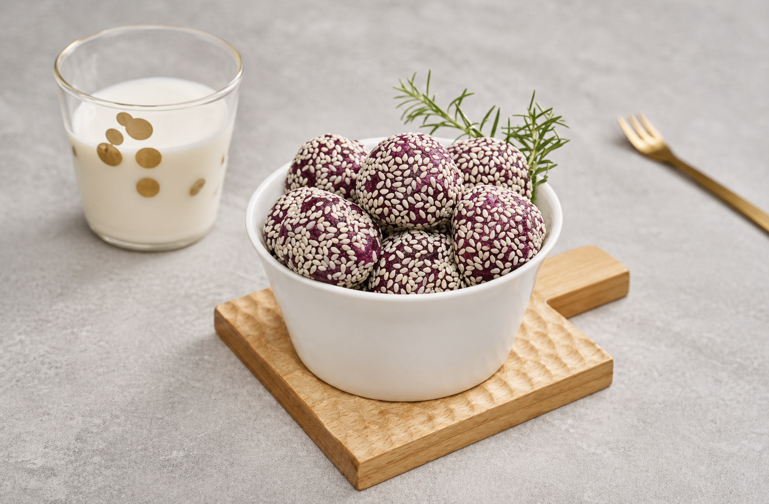 Sesame Purple Sweet Potato Balls